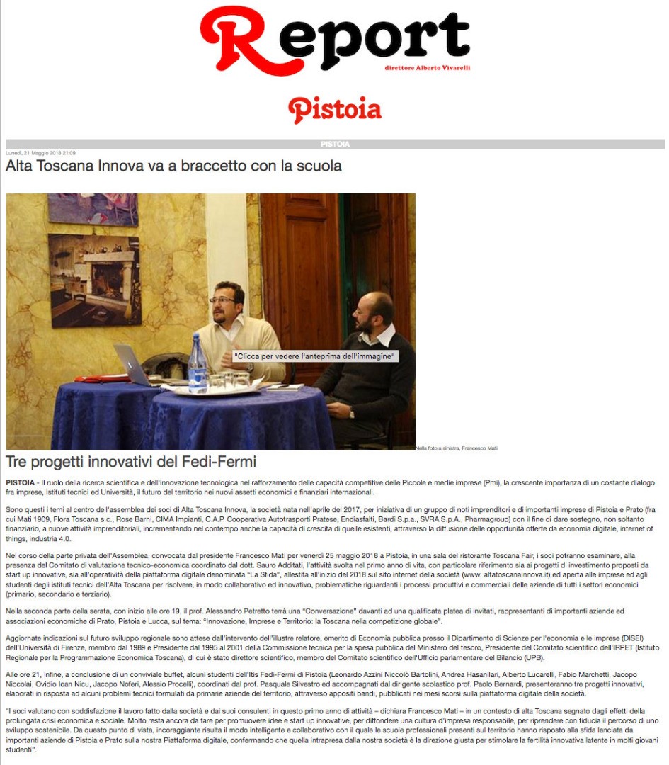 “Frequentare il futuro, INNOVAZIONE, IMPRESE E TERRITORIO: LA TOSCANA NELLA COMPETIZIONE GLOBALE”